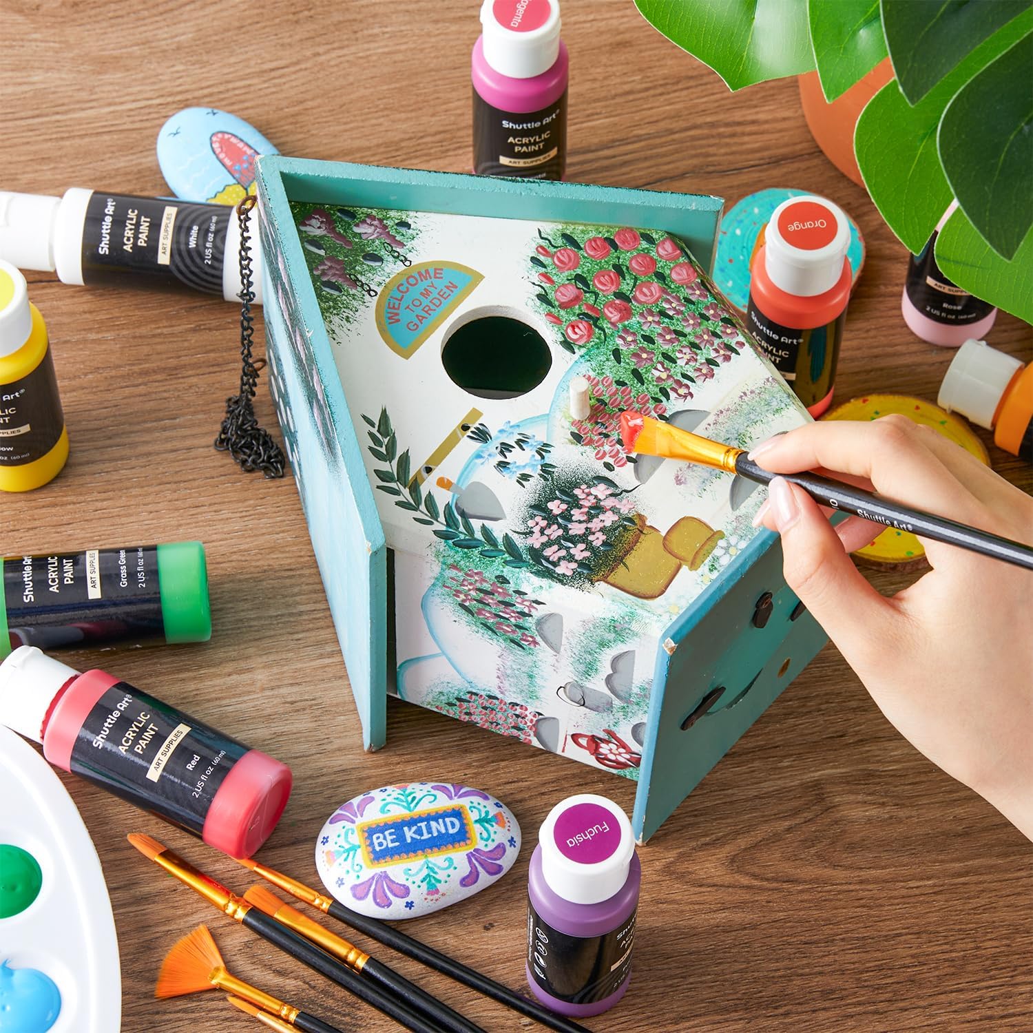 楽天市場】【送料無料】アクリル絵の具 42色セット 筆12本付き 絵の具