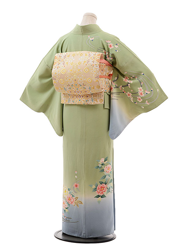 楽天市場】訪問着 レンタル t576加賀友禅 東真理子グリーン 椿 新品