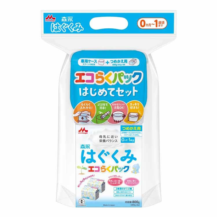 楽天市場】粉ミルク エコらくパック はじめてセット はぐくみ 森永
