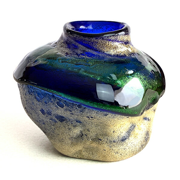 楽天市場】花器 花瓶 沖縄 琉球ガラス フラワーベース 稲嶺盛一郎【茶