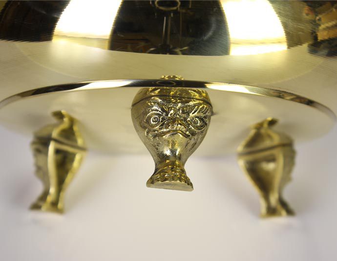 楽天市場】真鍮製 机上香炉 磨き（金）7寸 ※足は獅子型となります 香炉