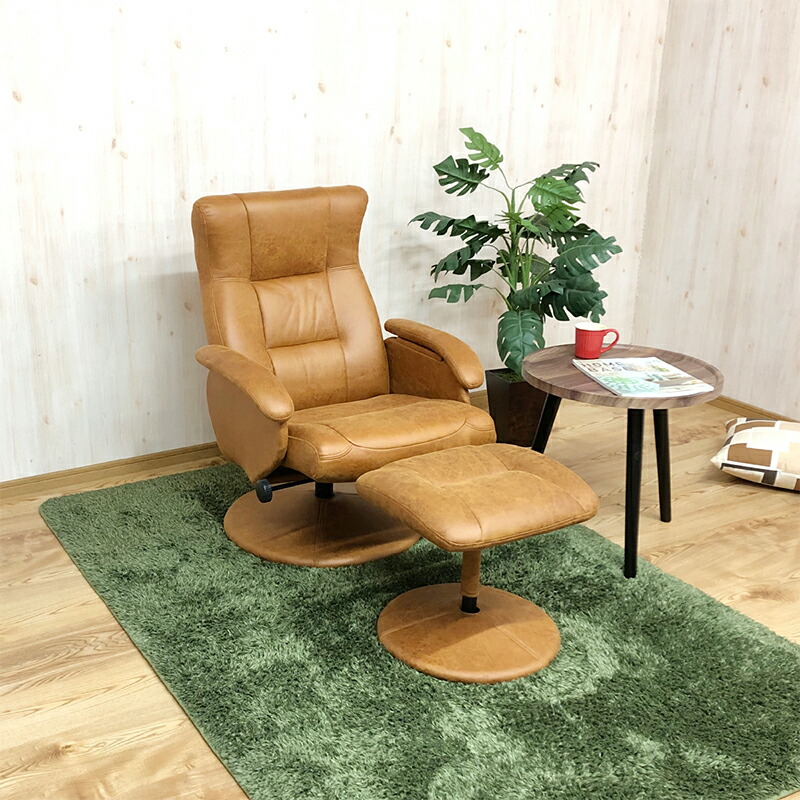 楽天市場】リクライニングソファー ファブリックレザー ブラウン