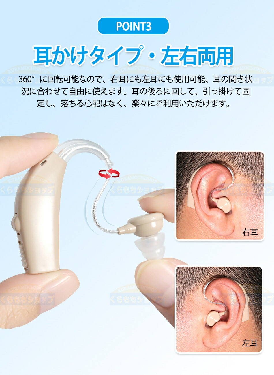 楽天市場】高齢者 両耳装用集音器 音声拡張器 耳掛けタイプ 左右両用