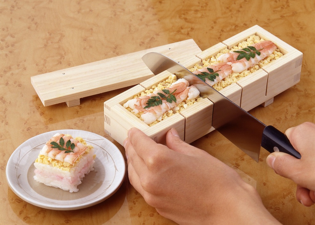 楽天市場】切溝付 押し寿司 器 5ツ切 | 日本製 木製 親戚 御祝 木 木製