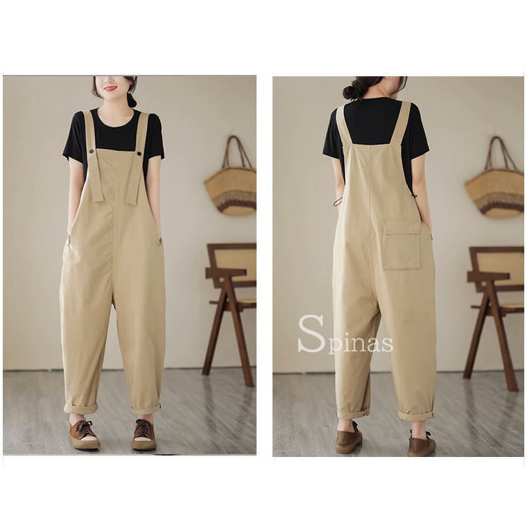 楽天市場】ゆるっとお洒落な印象 くすみサロペット 40代 50代