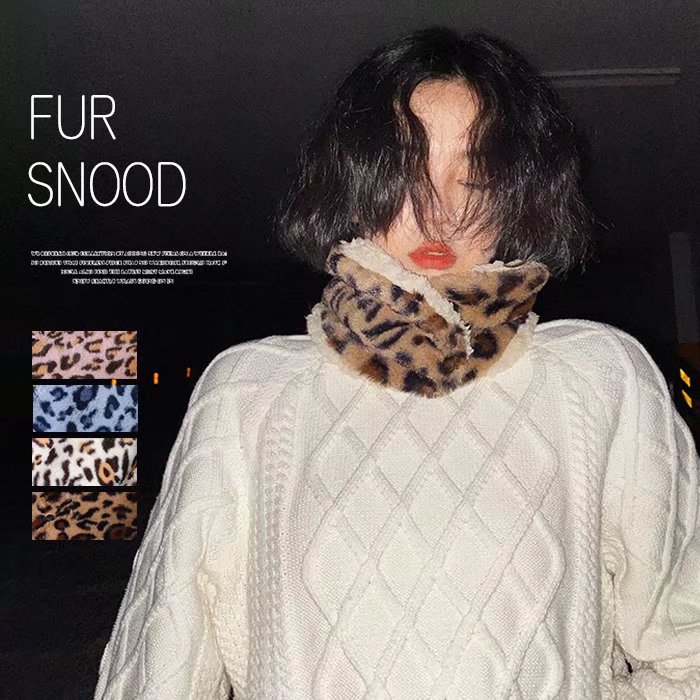 楽天市場】インパクトあるレオパード柄！ ボア スヌード レオパード