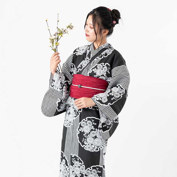 楽天市場】【単品】女性用浴衣 レディース 雪輪文様 菊 綿生地 HYL