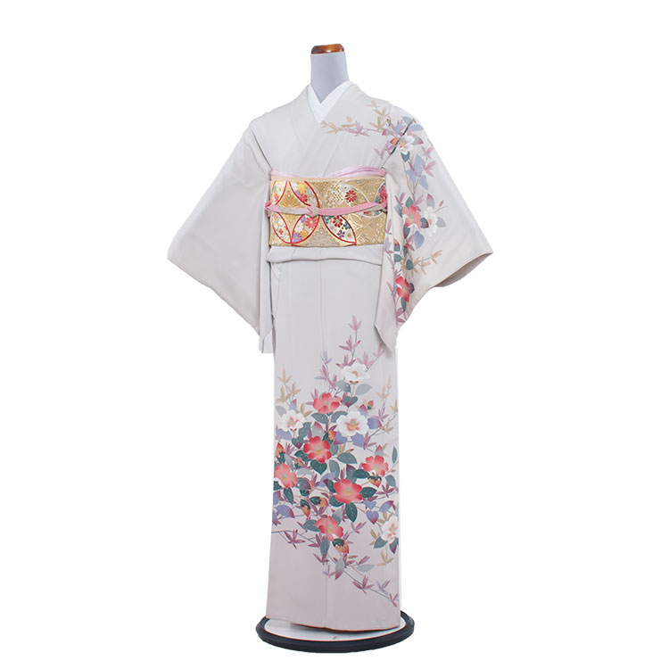 楽天市場】【レンタル】 訪問着 小柄な方 入学卒業 訪問着 344 グレー