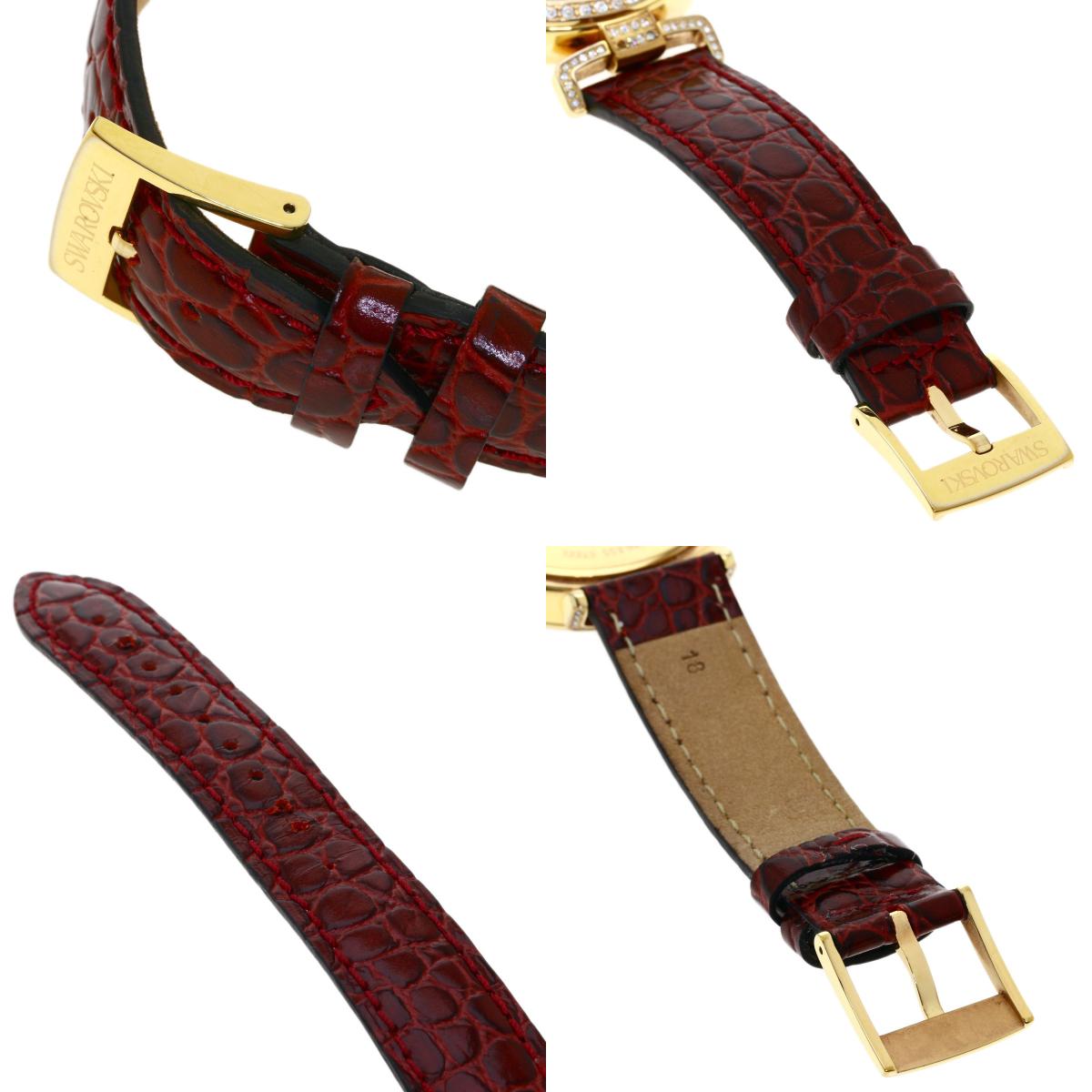 楽天市場】スワロフスキー ラウンドフェイス 腕時計 GP/革 メンズ