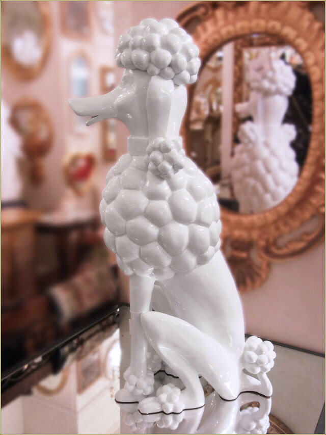 楽天市場】プードルの置物 大 Lサイズ(sz-191) ホワイト 白 プードル