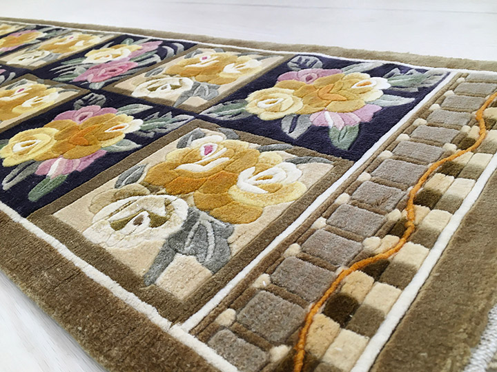 楽天市場】【中国段通 シルク 玄関マット】「綾」絨毯(じゅうたん