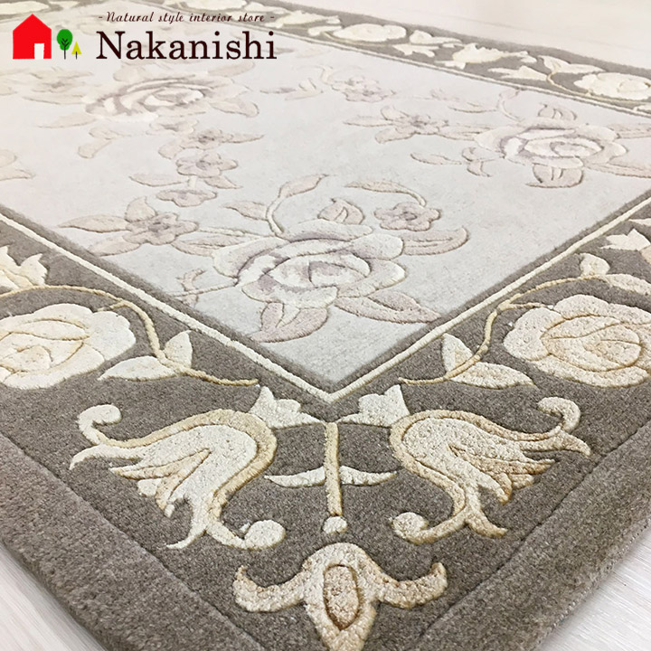 楽天市場】【中国段通 毛&シルク 玄関マット】「セピア」絨毯