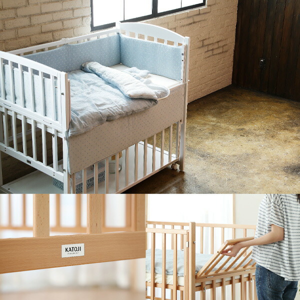 楽天市場】ベビーベッド ツーオープン 収納板付 (生後24ヶ月まで