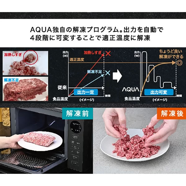 楽天市場】電子レンジ aqua フラットテーブル ヘルツフリー フラット