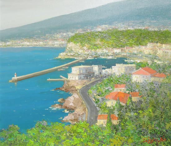 楽天市場】絵画 油絵 コートダジュール フランス F30号 （春野修一