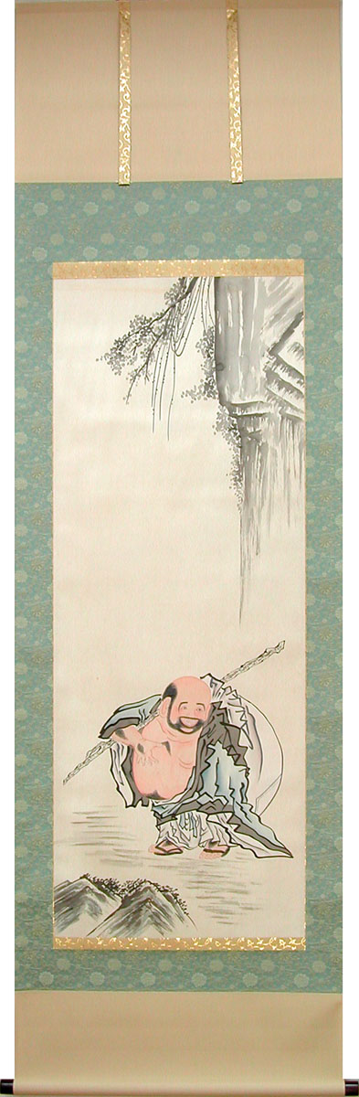 楽天市場】掛け軸 川渡布袋図 送料無料 【掛軸】【一間床・半間床