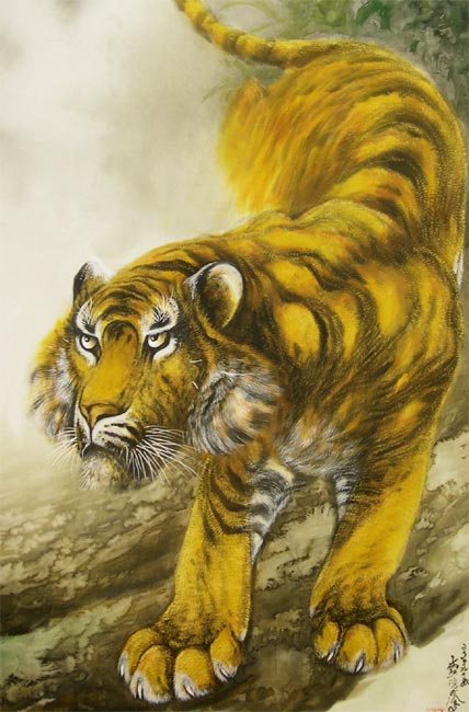 楽天市場】掛け軸 猛虎 (堀江玉鳳) 送料無料 【掛軸】【一間床】【虎