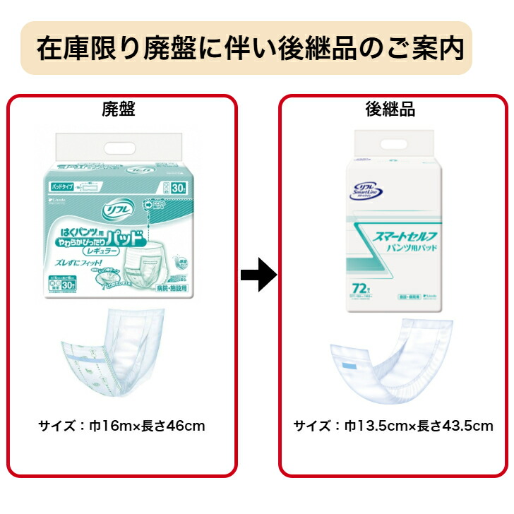 楽天市場】リフレ スマートライン スマートセルフパンツ用パッド 72枚