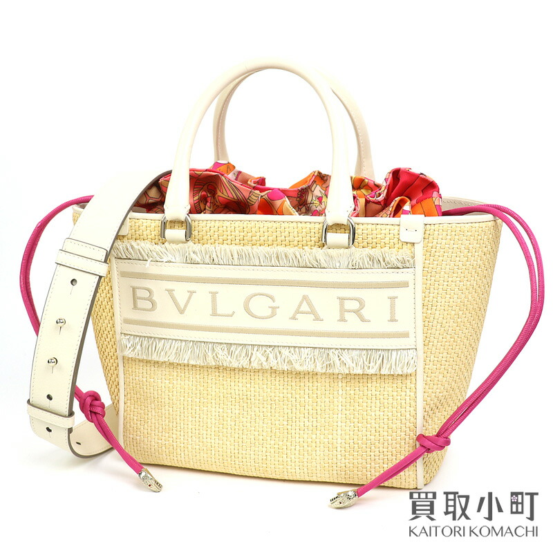 楽天市場】【美品】ブルガリ【BVLGARI】ブルガリロゴ ラフィア