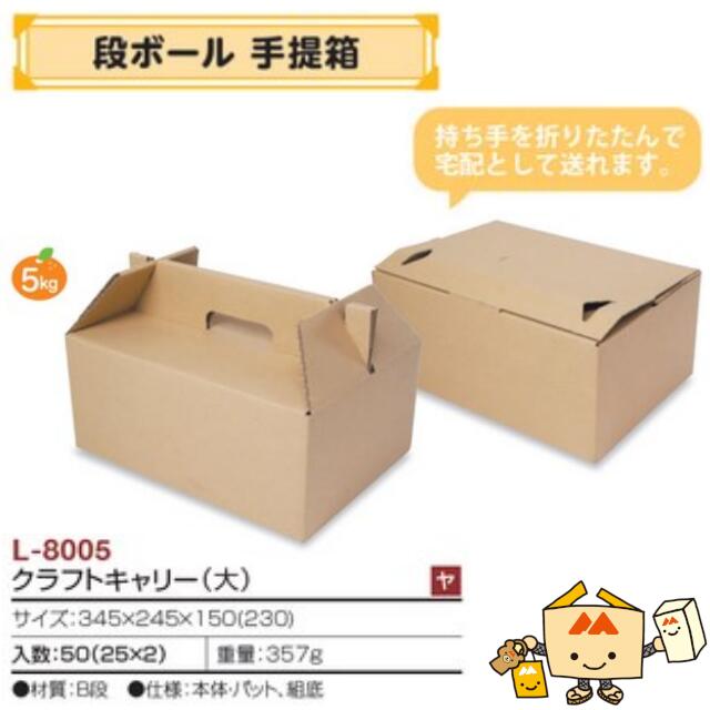 楽天市場】【個人宅不可】フルーツ 段ボール手提箱 クラフトキャリー