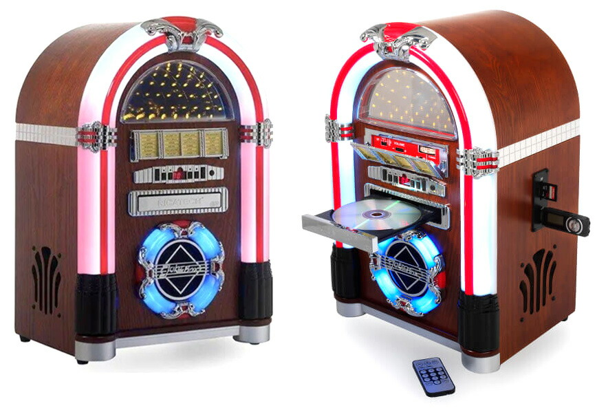 楽天市場】ネオン管スタイルミニジュークボックスCDプレイヤー＆ワイド