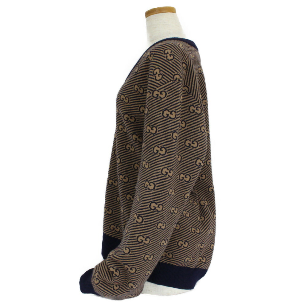 楽天市場】GUCCI グッチ Vネックニット 626643 キャメル系×ネイビー L