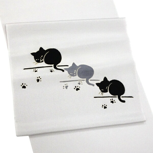 楽天市場】【ねこ柄】【綿】仕立上り洗える九寸名古屋帯【洗える