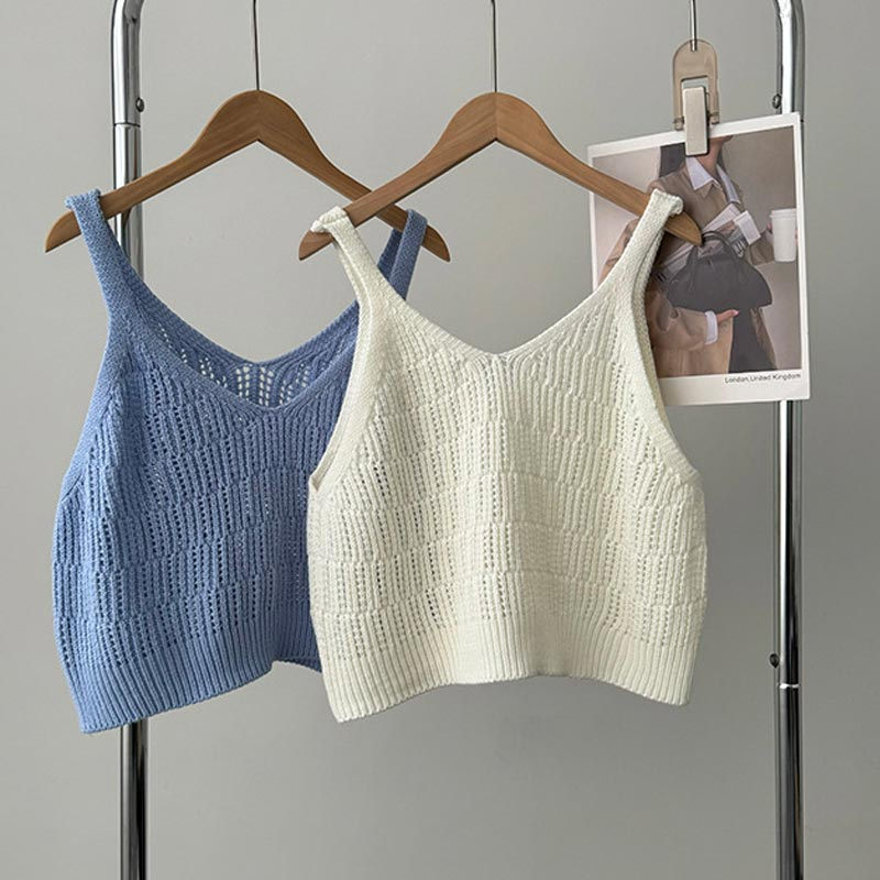 楽天市場】ベスト レディース ニット ビスチェ キャミソール 透かし