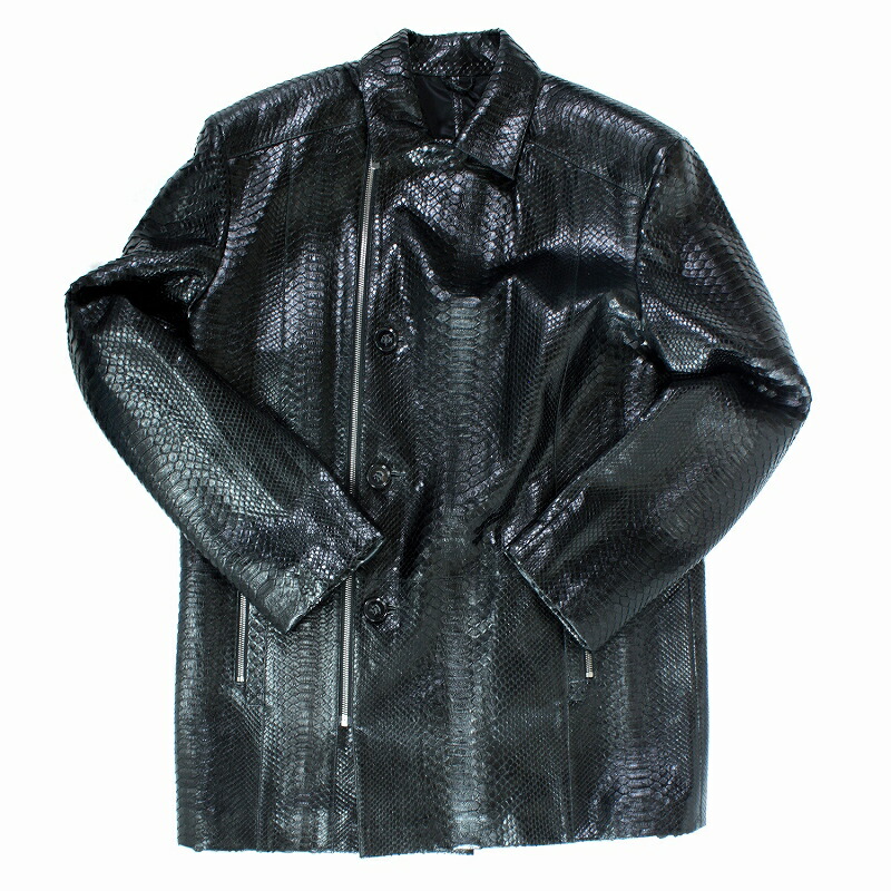 パイソン レザージャケット ヴィンテージ ダブルジップ メンズ 蛇革