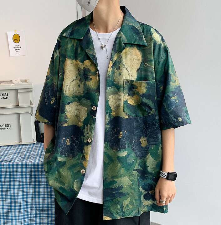 楽天市場】マーブル タイダイ柄 花柄 フラワー 半袖 シャツ ブラウス