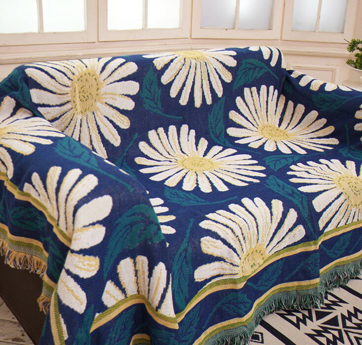 楽天市場】レトロ 花柄 マルチカバー ソファーカバー マット 絨毯