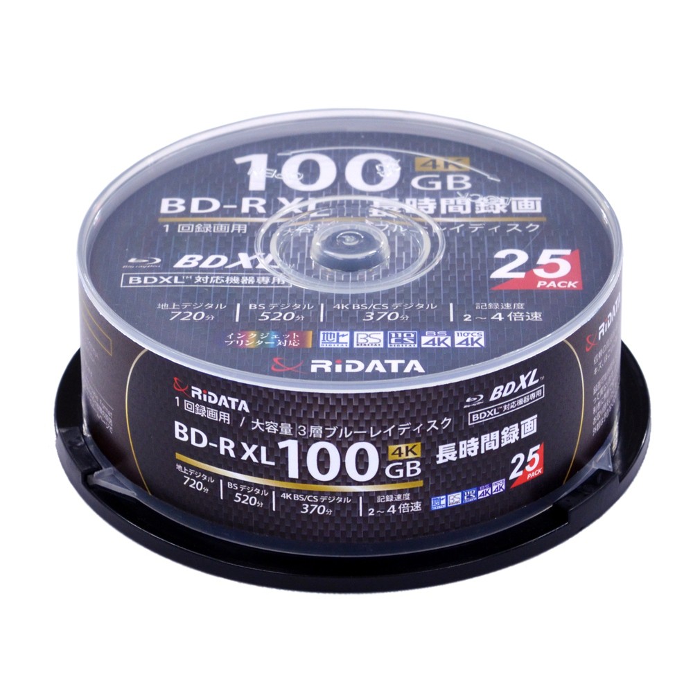 楽天市場】BD-R XL ブルーレイディスク 100GB 25枚 RiDATA ライデータ