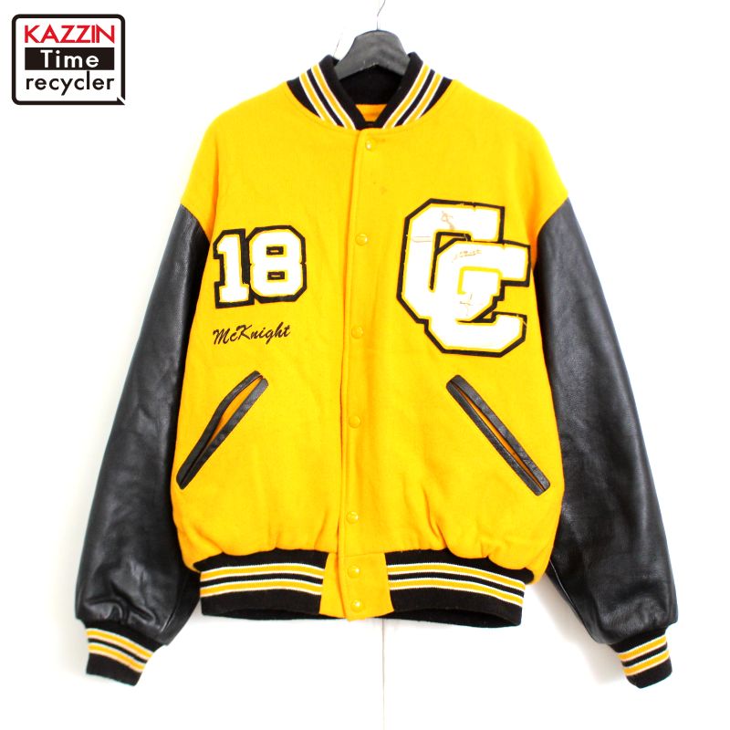 楽天市場】90s USA製 ヴィンテージ GAME レザー切り替え スタジャン