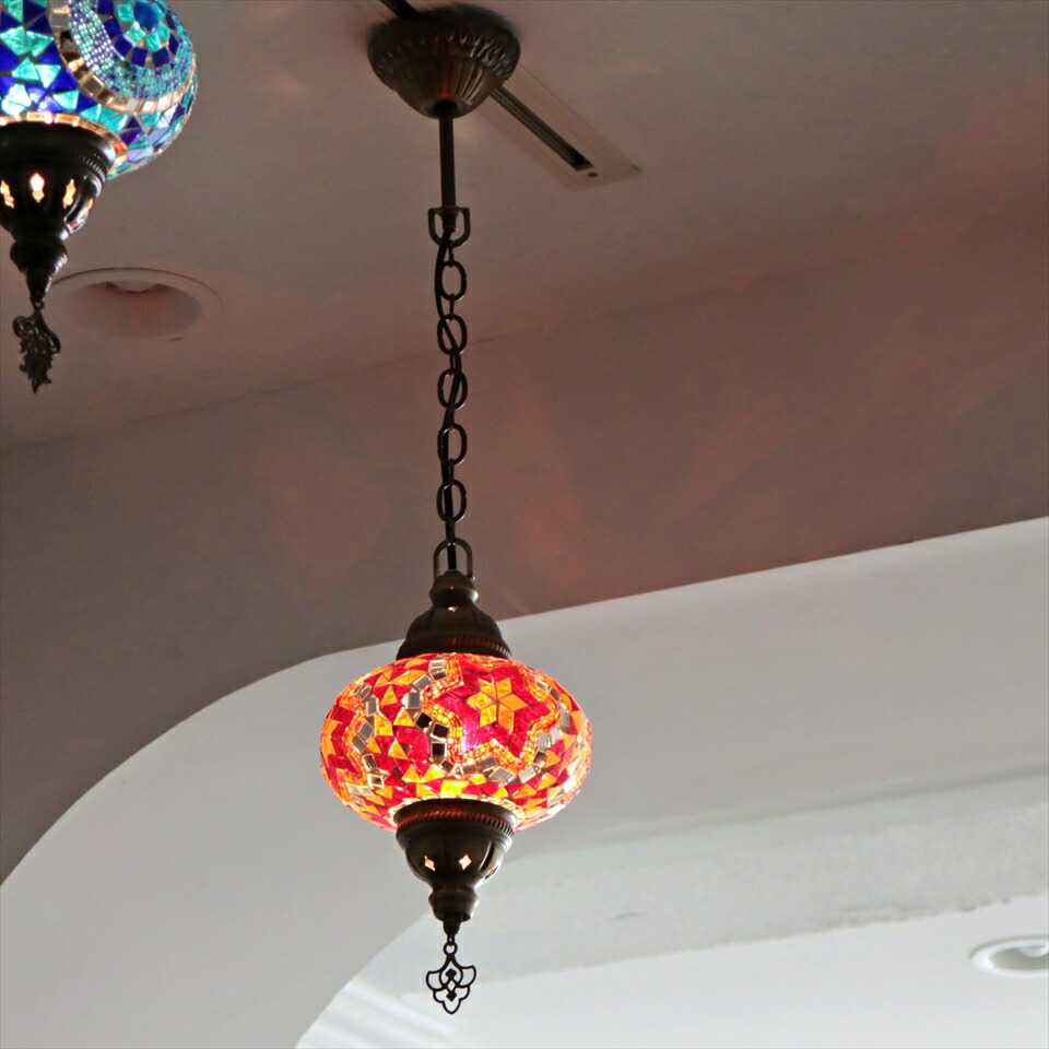 楽天市場】トルコランプ モザイクランプ ペンダントランプ 直径16cm