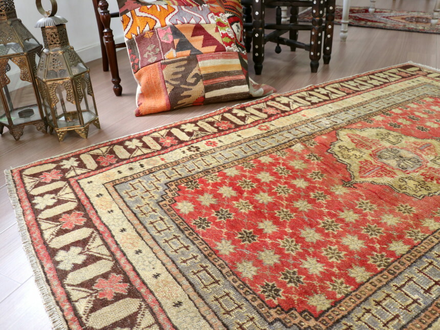 楽天市場】トライバルラグ トルコ絨毯 手織り 162×106cm アナトリア