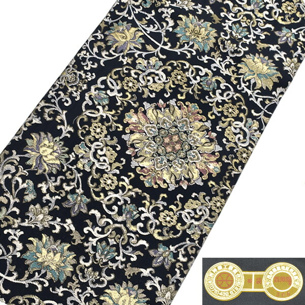 楽天市場】【Prices down4】礼装 袋帯「黒色 宝相華文」未仕立て 正絹