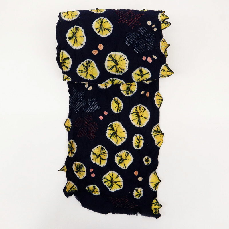 楽天市場】浴衣反物 手しぼり 『藤娘』蜘蛛絞りと花模様 カジュアル 紺