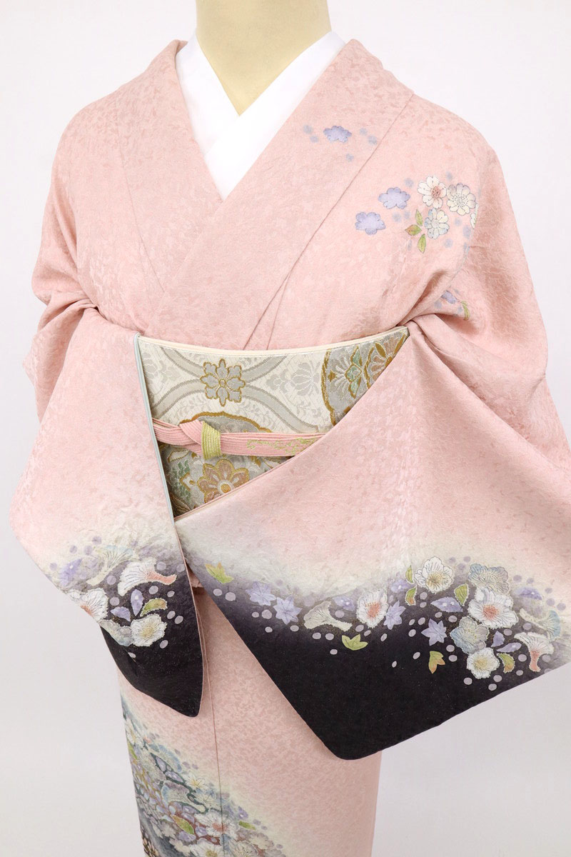 楽天市場】【中古】長尺 訪問着 華やぎの辻が花模様 ピンク色 身丈