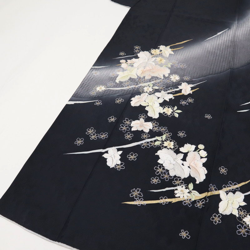 楽天市場】【中古】長尺 極上刺繍 付下げ 舞う蘭花模様 伊と幸