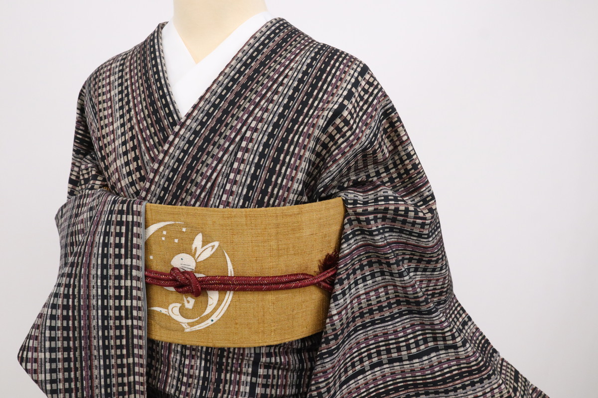 楽天市場】【中古】長尺『漢方染紬』菅原工房 菅原結 縞に格子