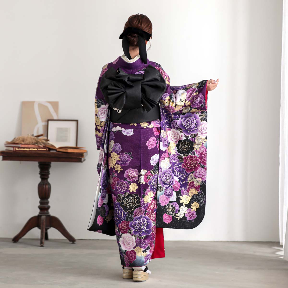 楽天市場】【成人式 振袖 レンタル】RS1188 正絹 紫 薔薇フルセット