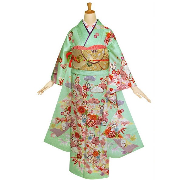 楽天市場】【成人式 振袖 レンタル】RS1134 正絹 ミントグリーン 熨斗