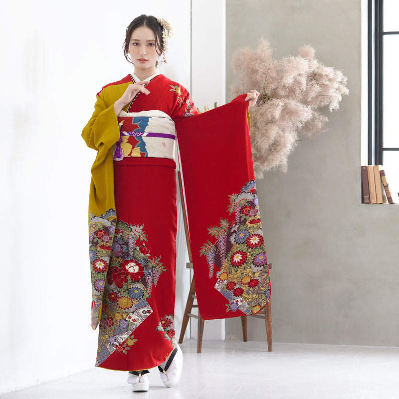 楽天市場】成人式早割クーポン10％オフ【振袖 レンタル】RS763 正絹 金