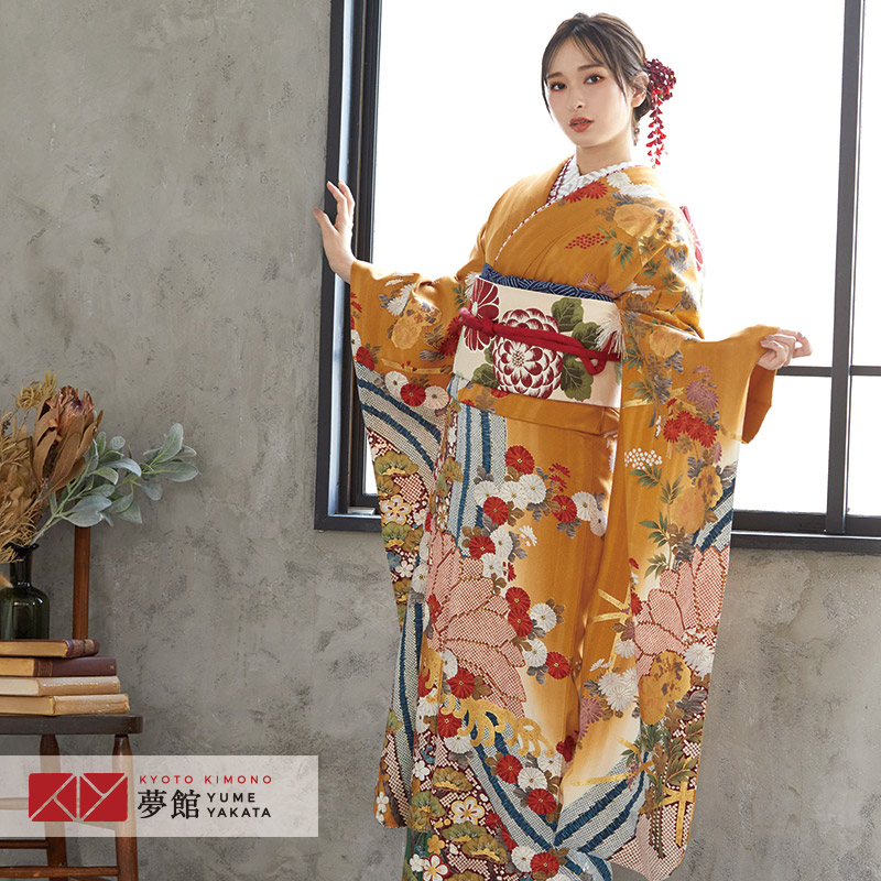 楽天市場】成人式早割クーポン10％オフ【振袖 レンタル】RS792 正絹 金