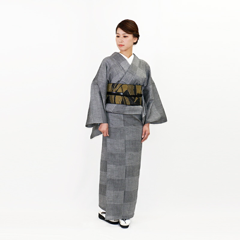 楽天市場】夏の麻着物 Chrome「弦」灰色 サイズオーダー 浴衣としても