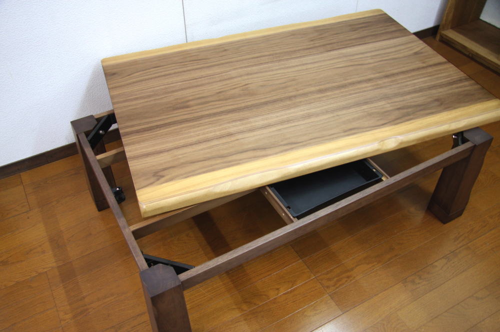 木製座卓 濃い茶色 装飾脚 家具調こたつ＊期間限定 木製座卓 濃い茶色