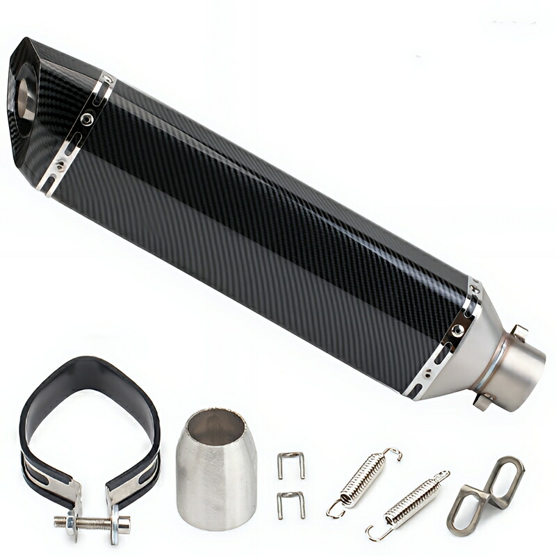 楽天市場】バイク 汎用 カーボン調 スリップオンマフラー ヘキサゴン