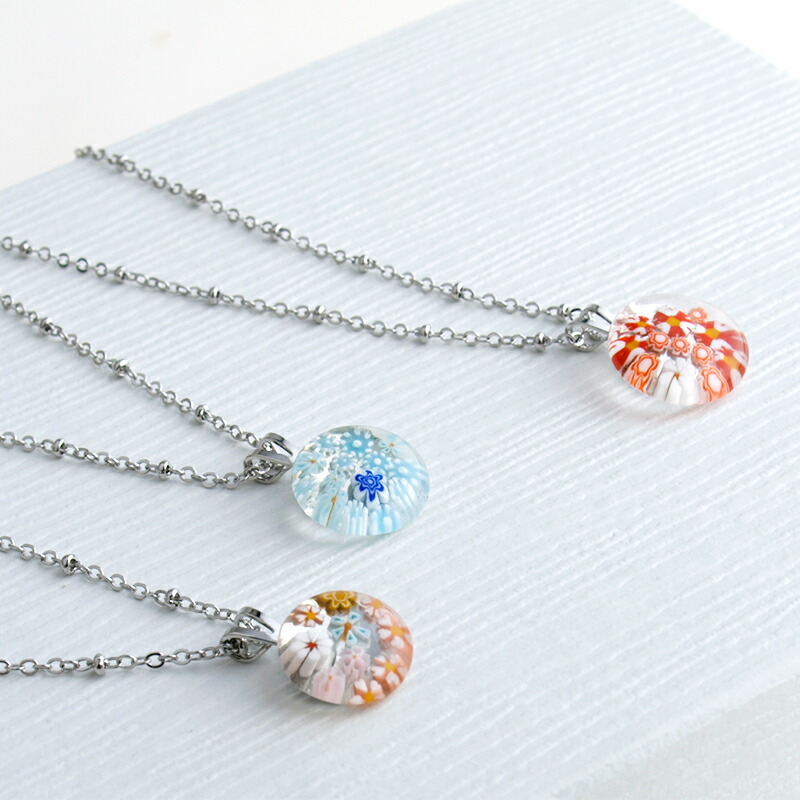 楽天市場】【ミルフィオリ ガラス ネックレス02】ネックレス ガラス