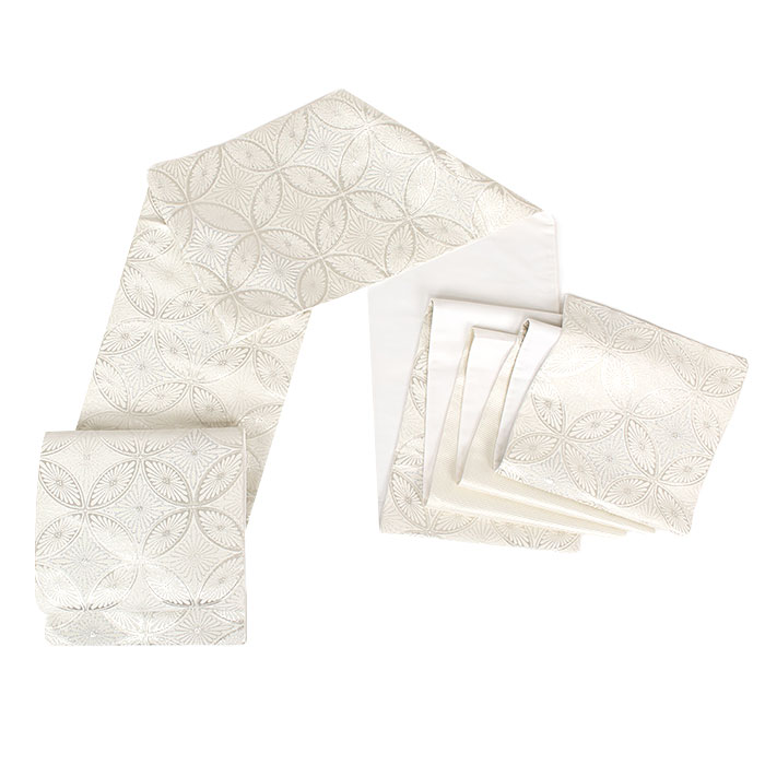 楽天市場】袋帯 振袖用 成人式 ホワイト シルバー 花七宝 織善 松田忍