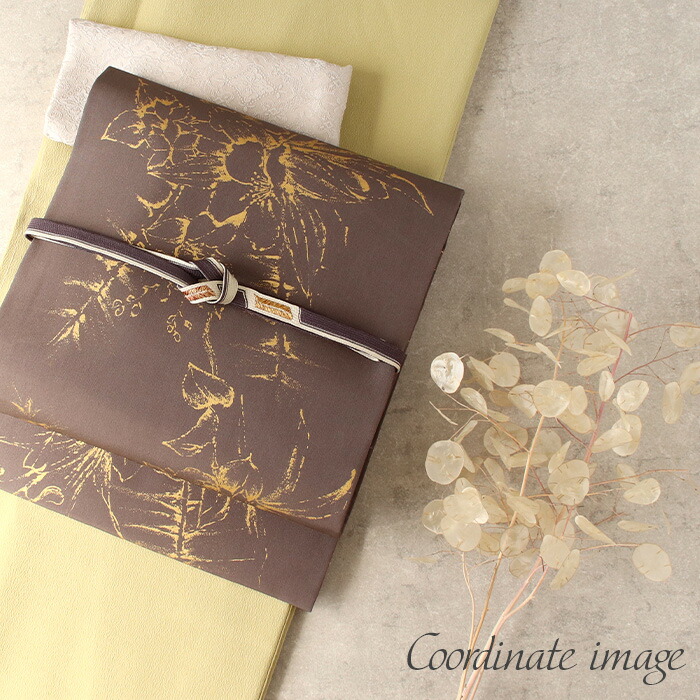 楽天市場】名古屋帯 正絹 未使用 九寸 塩瀬 仕立て上がり 茶色 野牡丹